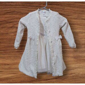Nannette Kids girl size 4T two piece sparkly white spring easter dress and coat
